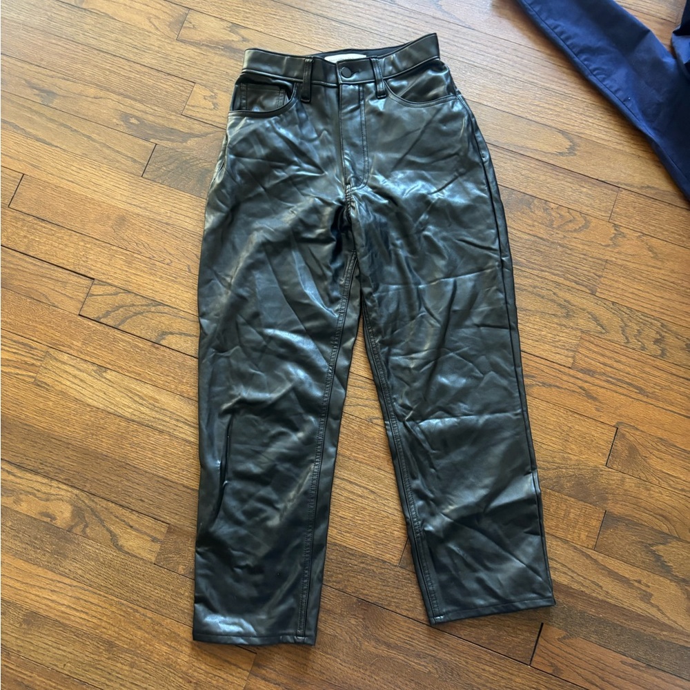 Abercrombie and Fitch Black Faux Leather Pants